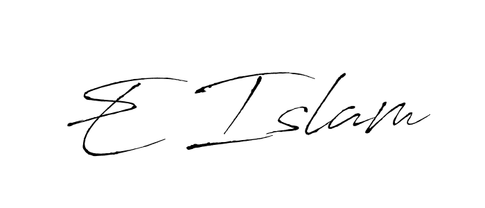 The best way (Antro_Vectra) to make a short signature is to pick only two or three words in your name. The name E Islam include a total of six letters. For converting this name. E Islam signature style 6 images and pictures png