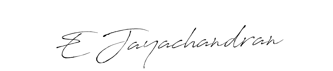 Make a beautiful signature design for name E Jayachandran. With this signature (Antro_Vectra) style, you can create a handwritten signature for free. E Jayachandran signature style 6 images and pictures png