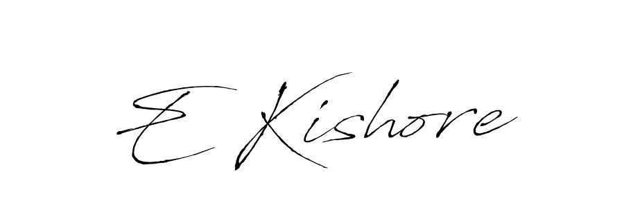 You should practise on your own different ways (Antro_Vectra) to write your name (E Kishore) in signature. don't let someone else do it for you. E Kishore signature style 6 images and pictures png