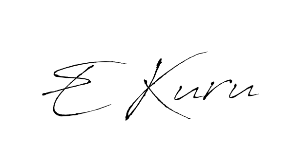 You should practise on your own different ways (Antro_Vectra) to write your name (E Kuru) in signature. don't let someone else do it for you. E Kuru signature style 6 images and pictures png