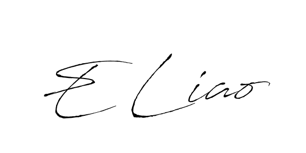 How to make E Liao name signature. Use Antro_Vectra style for creating short signs online. This is the latest handwritten sign. E Liao signature style 6 images and pictures png