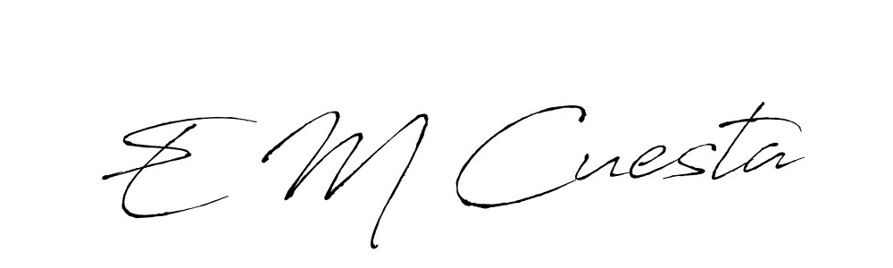 The best way (Antro_Vectra) to make a short signature is to pick only two or three words in your name. The name E M Cuesta include a total of six letters. For converting this name. E M Cuesta signature style 6 images and pictures png