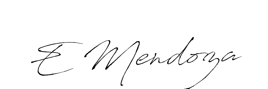 Design your own signature with our free online signature maker. With this signature software, you can create a handwritten (Antro_Vectra) signature for name E Mendoza. E Mendoza signature style 6 images and pictures png