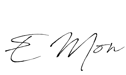 if you are searching for the best signature style for your name E Mon. so please give up your signature search. here we have designed multiple signature styles  using Antro_Vectra. E Mon signature style 6 images and pictures png