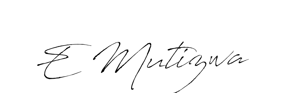 Make a beautiful signature design for name E Mutizwa. With this signature (Antro_Vectra) style, you can create a handwritten signature for free. E Mutizwa signature style 6 images and pictures png