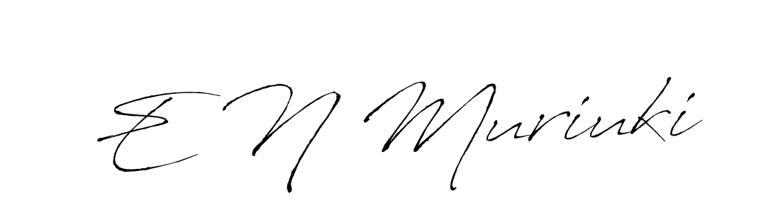 The best way (Antro_Vectra) to make a short signature is to pick only two or three words in your name. The name E N Muriuki include a total of six letters. For converting this name. E N Muriuki signature style 6 images and pictures png
