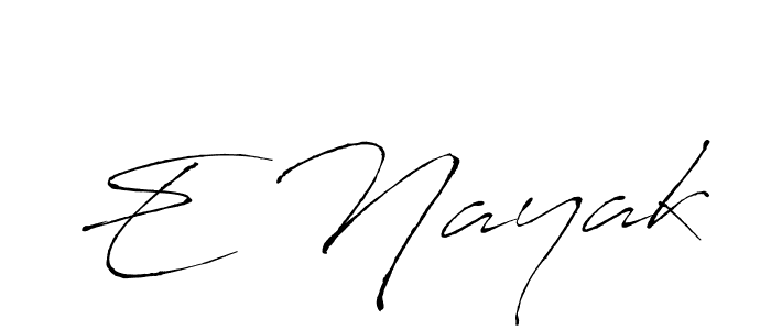 Design your own signature with our free online signature maker. With this signature software, you can create a handwritten (Antro_Vectra) signature for name E Nayak. E Nayak signature style 6 images and pictures png