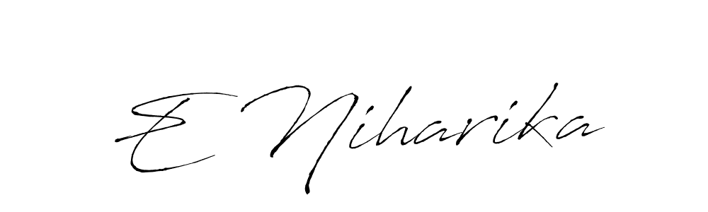 Make a beautiful signature design for name E Niharika. With this signature (Antro_Vectra) style, you can create a handwritten signature for free. E Niharika signature style 6 images and pictures png