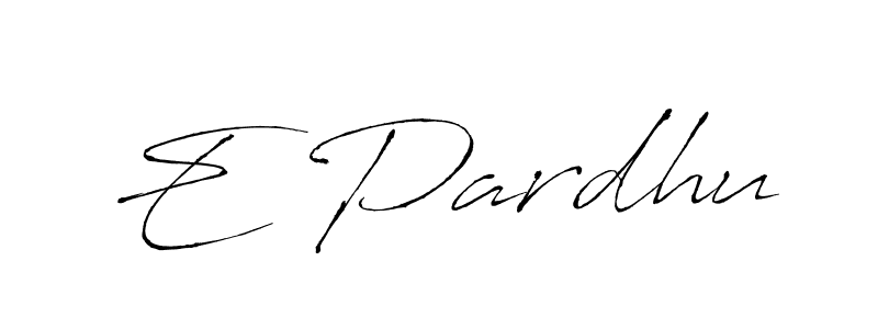 Design your own signature with our free online signature maker. With this signature software, you can create a handwritten (Antro_Vectra) signature for name E Pardhu. E Pardhu signature style 6 images and pictures png