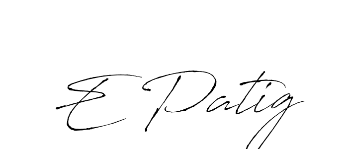 How to Draw E Patig signature style? Antro_Vectra is a latest design signature styles for name E Patig. E Patig signature style 6 images and pictures png