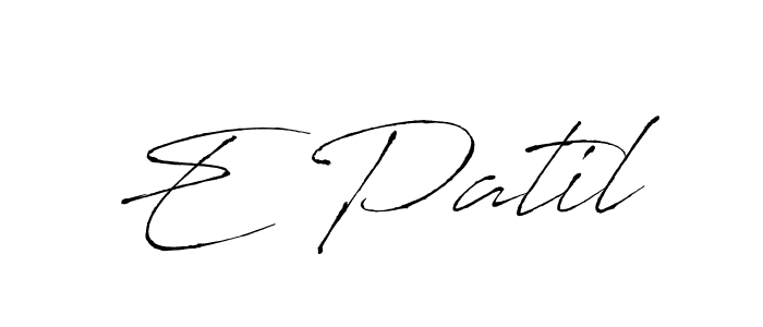 The best way (Antro_Vectra) to make a short signature is to pick only two or three words in your name. The name E Patil include a total of six letters. For converting this name. E Patil signature style 6 images and pictures png