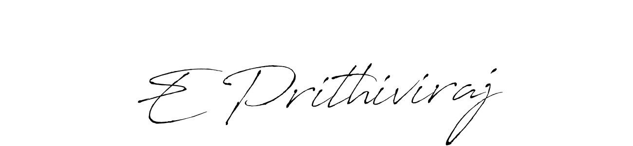 Create a beautiful signature design for name E Prithiviraj. With this signature (Antro_Vectra) fonts, you can make a handwritten signature for free. E Prithiviraj signature style 6 images and pictures png