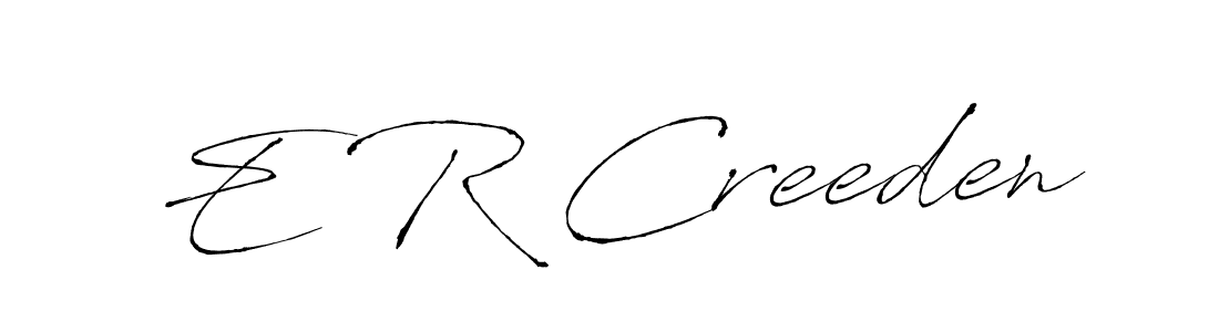 E R Creeden stylish signature style. Best Handwritten Sign (Antro_Vectra) for my name. Handwritten Signature Collection Ideas for my name E R Creeden. E R Creeden signature style 6 images and pictures png