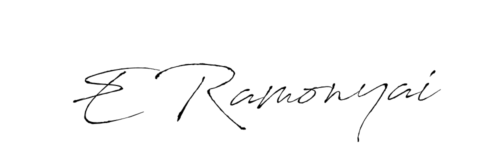 Create a beautiful signature design for name E Ramonyai. With this signature (Antro_Vectra) fonts, you can make a handwritten signature for free. E Ramonyai signature style 6 images and pictures png