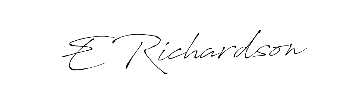Make a beautiful signature design for name E Richardson. With this signature (Antro_Vectra) style, you can create a handwritten signature for free. E Richardson signature style 6 images and pictures png