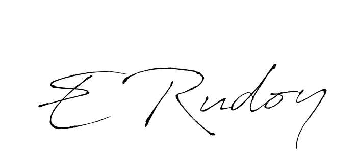 E Rudoy stylish signature style. Best Handwritten Sign (Antro_Vectra) for my name. Handwritten Signature Collection Ideas for my name E Rudoy. E Rudoy signature style 6 images and pictures png