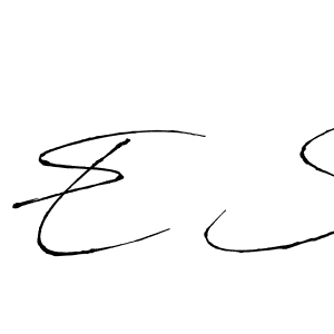This is the best signature style for the E S name. Also you like these signature font (Antro_Vectra). Mix name signature. E S signature style 6 images and pictures png