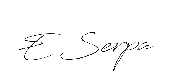 if you are searching for the best signature style for your name E Serpa. so please give up your signature search. here we have designed multiple signature styles  using Antro_Vectra. E Serpa signature style 6 images and pictures png