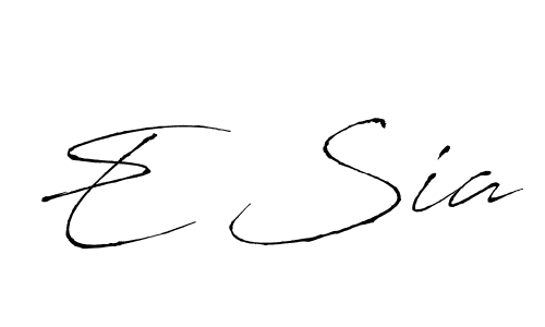 Make a beautiful signature design for name E Sia. With this signature (Antro_Vectra) style, you can create a handwritten signature for free. E Sia signature style 6 images and pictures png