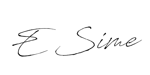 E Sime stylish signature style. Best Handwritten Sign (Antro_Vectra) for my name. Handwritten Signature Collection Ideas for my name E Sime. E Sime signature style 6 images and pictures png