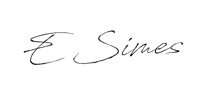 Make a beautiful signature design for name E Simes. With this signature (Antro_Vectra) style, you can create a handwritten signature for free. E Simes signature style 6 images and pictures png