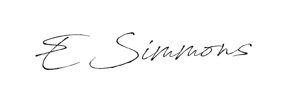 How to make E Simmons name signature. Use Antro_Vectra style for creating short signs online. This is the latest handwritten sign. E Simmons signature style 6 images and pictures png