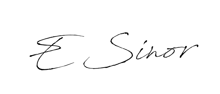 You should practise on your own different ways (Antro_Vectra) to write your name (E Sinor) in signature. don't let someone else do it for you. E Sinor signature style 6 images and pictures png