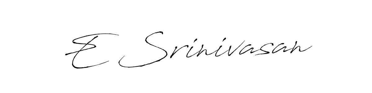 How to make E Srinivasan name signature. Use Antro_Vectra style for creating short signs online. This is the latest handwritten sign. E Srinivasan signature style 6 images and pictures png