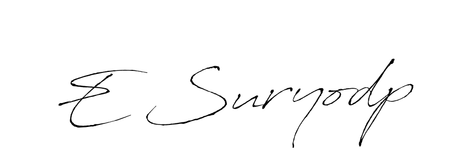How to make E Suryodp name signature. Use Antro_Vectra style for creating short signs online. This is the latest handwritten sign. E Suryodp signature style 6 images and pictures png