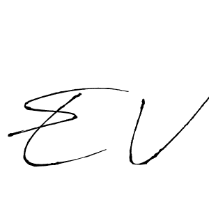 Design your own signature with our free online signature maker. With this signature software, you can create a handwritten (Antro_Vectra) signature for name E V. E V signature style 6 images and pictures png