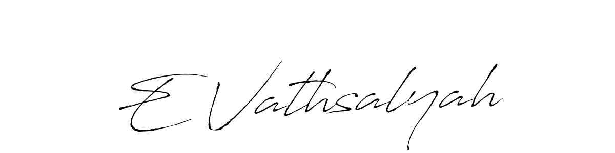 How to make E Vathsalyah signature? Antro_Vectra is a professional autograph style. Create handwritten signature for E Vathsalyah name. E Vathsalyah signature style 6 images and pictures png