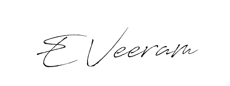 How to make E Veeram name signature. Use Antro_Vectra style for creating short signs online. This is the latest handwritten sign. E Veeram signature style 6 images and pictures png