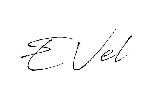 Similarly Antro_Vectra is the best handwritten signature design. Signature creator online .You can use it as an online autograph creator for name E Vel. E Vel signature style 6 images and pictures png