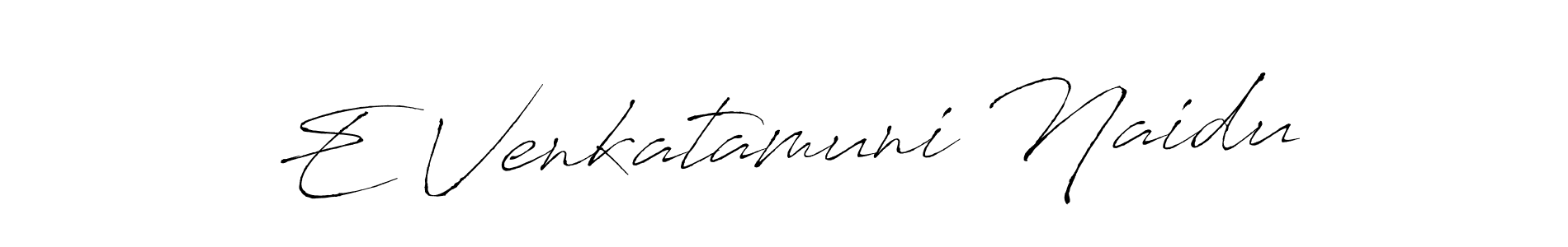 You should practise on your own different ways (Antro_Vectra) to write your name (E Venkatamuni Naidu) in signature. don't let someone else do it for you. E Venkatamuni Naidu signature style 6 images and pictures png