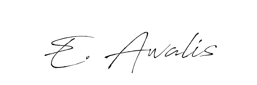 The best way (Antro_Vectra) to make a short signature is to pick only two or three words in your name. The name E. Awalis include a total of six letters. For converting this name. E. Awalis signature style 6 images and pictures png