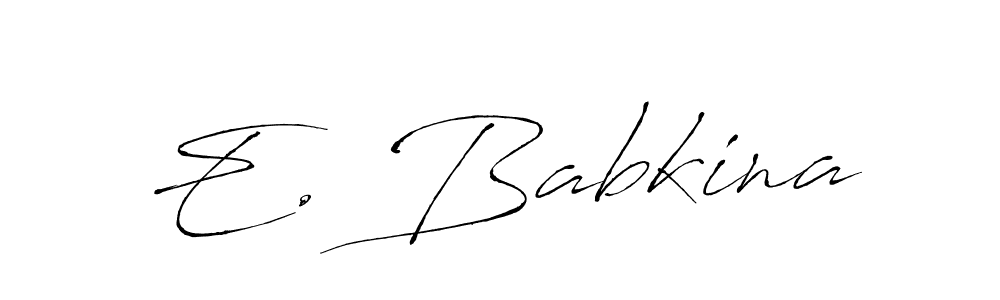 Use a signature maker to create a handwritten signature online. With this signature software, you can design (Antro_Vectra) your own signature for name E. Babkina. E. Babkina signature style 6 images and pictures png