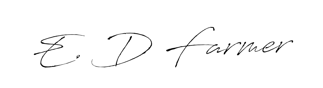 Similarly Antro_Vectra is the best handwritten signature design. Signature creator online .You can use it as an online autograph creator for name E. D Farmer. E. D Farmer signature style 6 images and pictures png