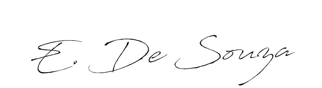 The best way (Antro_Vectra) to make a short signature is to pick only two or three words in your name. The name E. De Souza include a total of six letters. For converting this name. E. De Souza signature style 6 images and pictures png