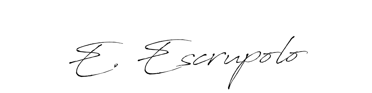 See photos of E. Escrupolo official signature by Spectra . Check more albums & portfolios. Read reviews & check more about Antro_Vectra font. E. Escrupolo signature style 6 images and pictures png