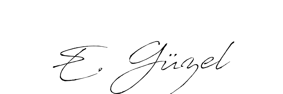 Use a signature maker to create a handwritten signature online. With this signature software, you can design (Antro_Vectra) your own signature for name E. Güzel. E. Güzel signature style 6 images and pictures png