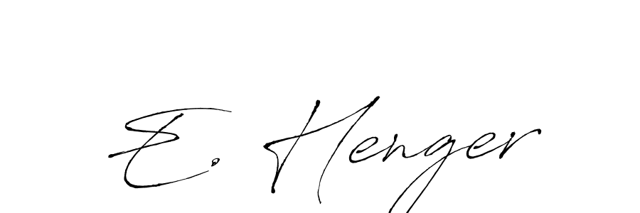 How to make E. Henger name signature. Use Antro_Vectra style for creating short signs online. This is the latest handwritten sign. E. Henger signature style 6 images and pictures png