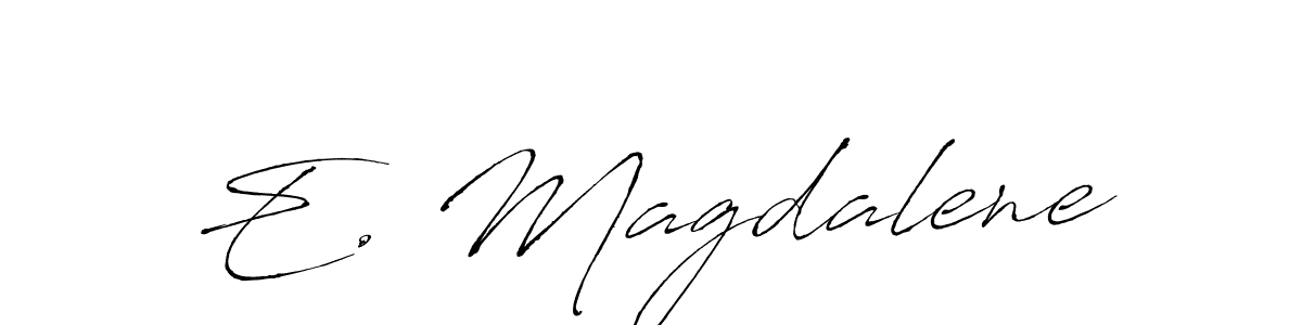 E. Magdalene stylish signature style. Best Handwritten Sign (Antro_Vectra) for my name. Handwritten Signature Collection Ideas for my name E. Magdalene. E. Magdalene signature style 6 images and pictures png