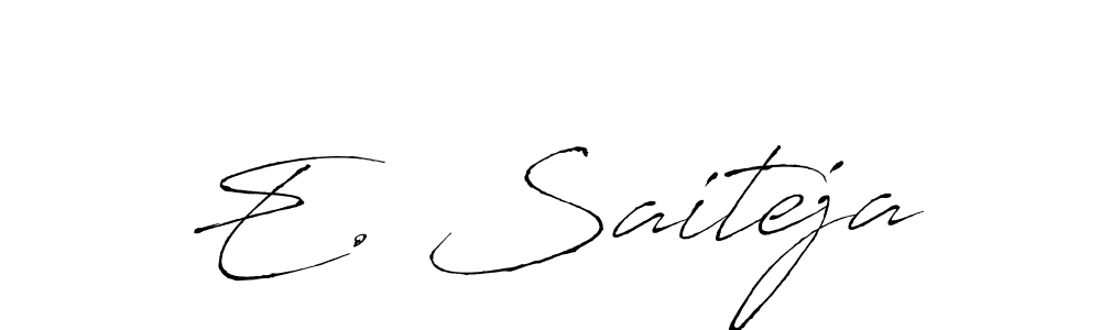 You should practise on your own different ways (Antro_Vectra) to write your name (E. Saiteja) in signature. don't let someone else do it for you. E. Saiteja signature style 6 images and pictures png