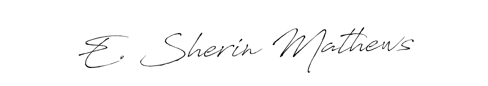 Antro_Vectra is a professional signature style that is perfect for those who want to add a touch of class to their signature. It is also a great choice for those who want to make their signature more unique. Get E. Sherin Mathews name to fancy signature for free. E. Sherin Mathews signature style 6 images and pictures png