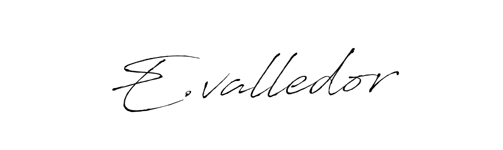Use a signature maker to create a handwritten signature online. With this signature software, you can design (Antro_Vectra) your own signature for name E.valledor. E.valledor signature style 6 images and pictures png