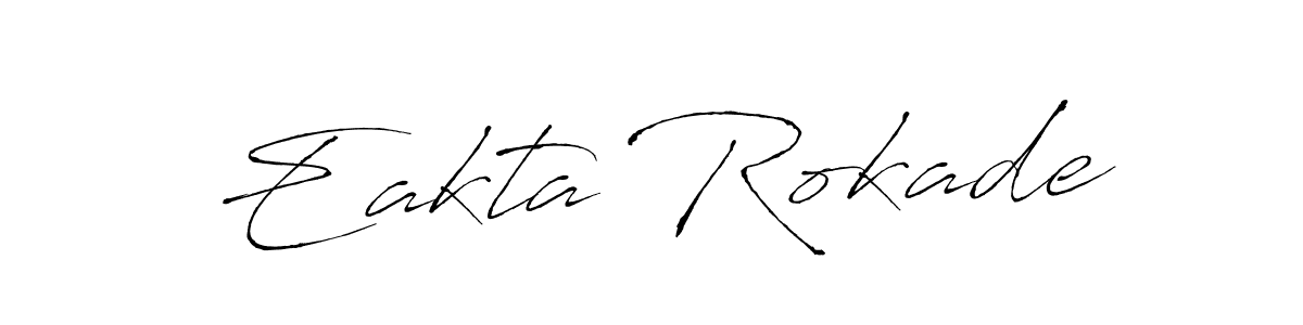 How to make Eakta Rokade name signature. Use Antro_Vectra style for creating short signs online. This is the latest handwritten sign. Eakta Rokade signature style 6 images and pictures png