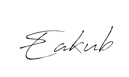 How to make Eakub name signature. Use Antro_Vectra style for creating short signs online. This is the latest handwritten sign. Eakub signature style 6 images and pictures png