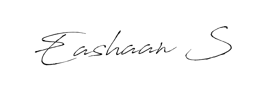 Make a beautiful signature design for name Eashaan S. With this signature (Antro_Vectra) style, you can create a handwritten signature for free. Eashaan S signature style 6 images and pictures png