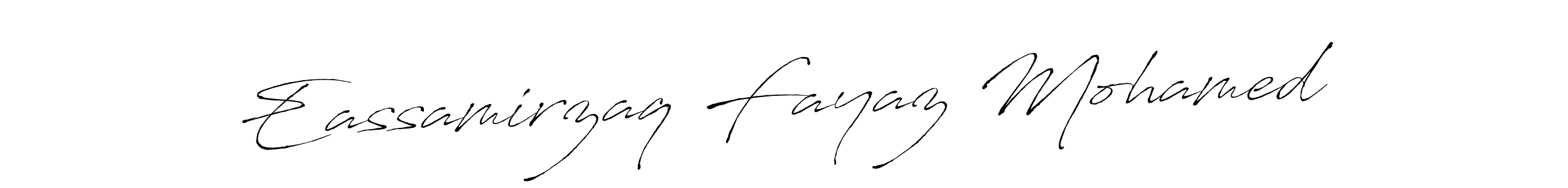 Eassamirzaq Fayaz Mohamed stylish signature style. Best Handwritten Sign (Antro_Vectra) for my name. Handwritten Signature Collection Ideas for my name Eassamirzaq Fayaz Mohamed. Eassamirzaq Fayaz Mohamed signature style 6 images and pictures png