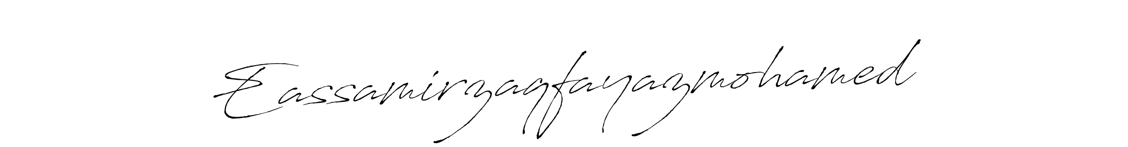 The best way (Antro_Vectra) to make a short signature is to pick only two or three words in your name. The name Eassamirzaqfayazmohamed include a total of six letters. For converting this name. Eassamirzaqfayazmohamed signature style 6 images and pictures png